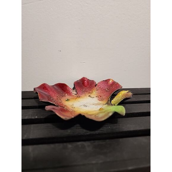 Signed Limoges Guilloche Enamel Trinket Dish 5” Vintage FLAWED - Picture 2 of 8